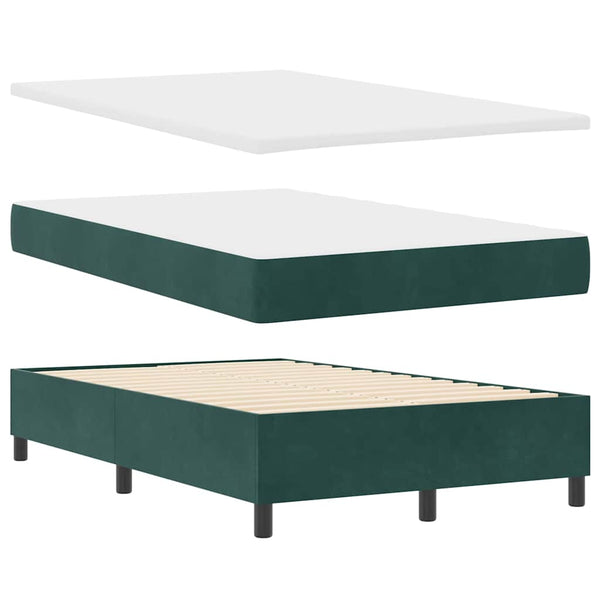 Boxspringbett Dunkelgrün 190x120 cm Samt