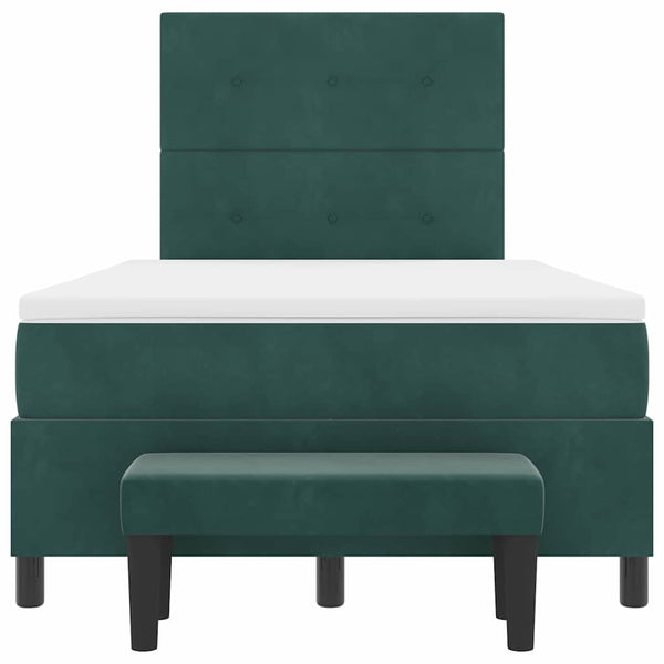 Boxspringbett Dunkelgrün 190x120 cm Samt