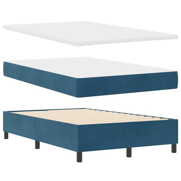 Boxspringbett Dunkelblau 190x120 cm Samt