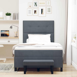 Boxspringbett Dunkelgrau Samt 200x120 cm