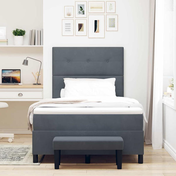 Boxspringbett Dunkelgrau Samt 200x120 cm