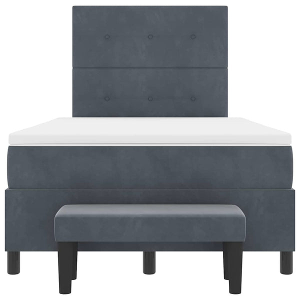 Boxspringbett Dunkelgrau Samt 200x120 cm