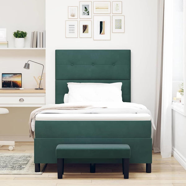 Boxspringbett Dunkelgrün Samt 120x200 cm