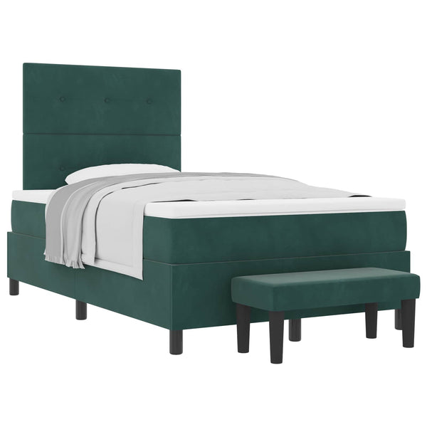 Boxspringbett Dunkelgrün Samt 120x200 cm