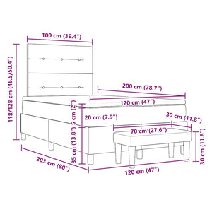 Boxspringbett Dunkelgrün Samt 120x200 cm
