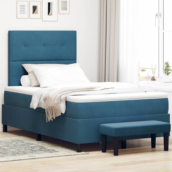 Boxspringbett Dunkelblau Samt 200x120 cm