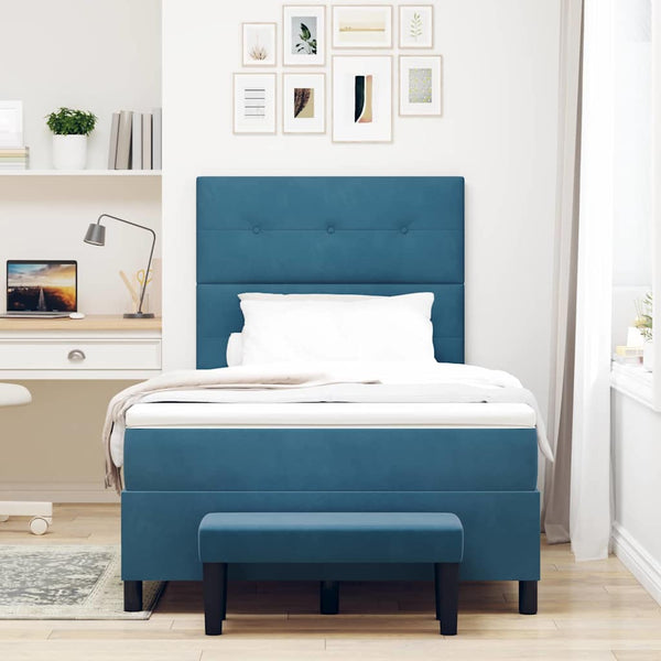 Boxspringbett Dunkelblau Samt 200x120 cm