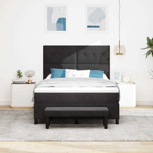 Boxspringbett Schwarz Samt 200x140 cm mit Kissen