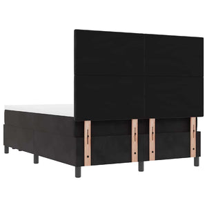 Boxspringbett Schwarz Samt 200x140 cm mit Kissen