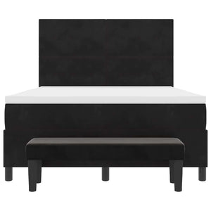 Boxspringbett Schwarz Samt 200x140 cm mit Kissen