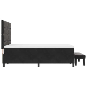 Boxspringbett Schwarz Samt 200x140 cm mit Kissen