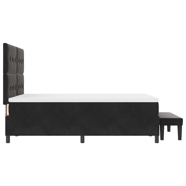 Boxspringbett Schwarz Samt 200x140 cm mit Kissen
