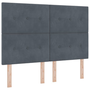 Boxspringbett Dunkelgrau Samt 200x160 cm mit Kissen