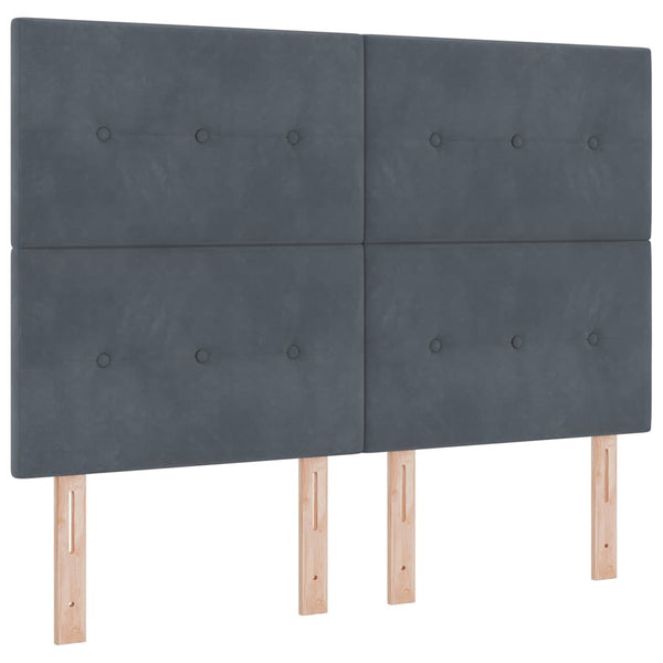 Boxspringbett Dunkelgrau Samt 200x160 cm mit Kissen