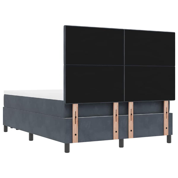 Boxspringbett Dunkelgrau Samt 200x160 cm mit Kissen