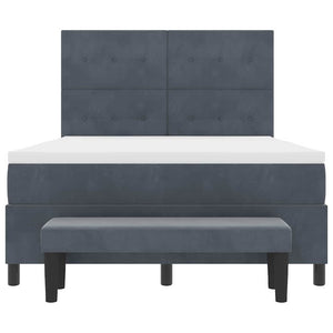 Boxspringbett Dunkelgrau Samt 200x160 cm mit Kissen