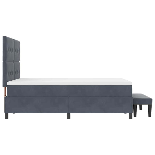 Boxspringbett Dunkelgrau Samt 200x160 cm mit Kissen