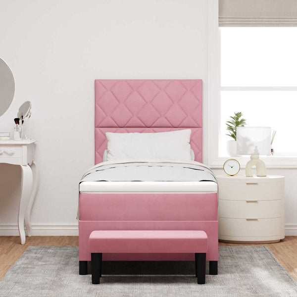 Boxspringbett Rosa Samt 200x100 cm mit Kissen