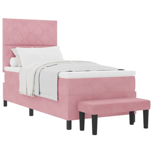 Boxspringbett Rosa Samt 200x100 cm mit Kissen