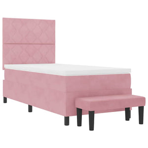Boxspringbett Rosa Samt 200x100 cm mit Kissen
