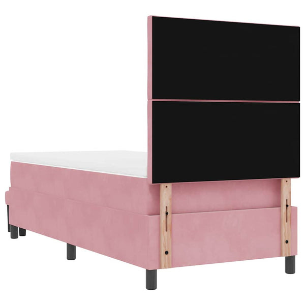 Boxspringbett Rosa Samt 200x100 cm mit Kissen