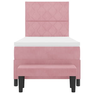 Boxspringbett Rosa Samt 200x100 cm mit Kissen
