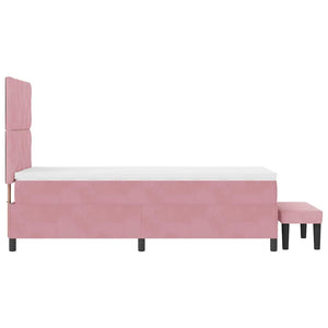 Boxspringbett Rosa Samt 200x100 cm mit Kissen