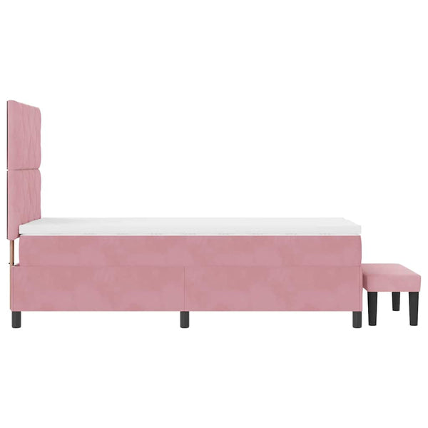 Boxspringbett Rosa Samt 200x100 cm mit Kissen