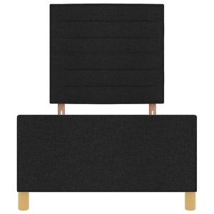 Schwarzes Stoff-Bettgestell 80x200 cm mit Kopfteil