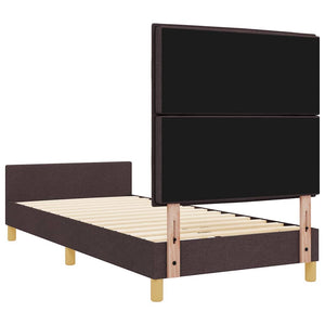 Dunkelbraunes Stoff-Bettgestell 80x200 cm