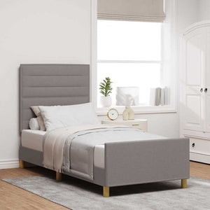Bettgestell Taupe 80x200 cm mit Kopfteil