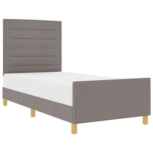 Bettgestell Taupe 80x200 cm mit Kopfteil