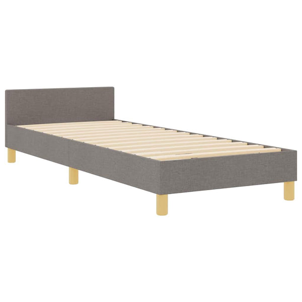 Bettgestell Taupe 80x200 cm mit Kopfteil