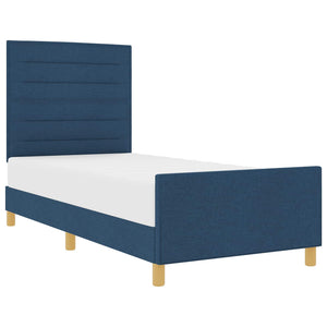 Blaues Bettgestell mit Kopfteil 80x200 cm