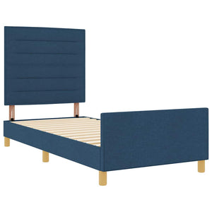 Blaues Bettgestell mit Kopfteil 80x200 cm