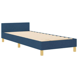 Blaues Bettgestell mit Kopfteil 80x200 cm