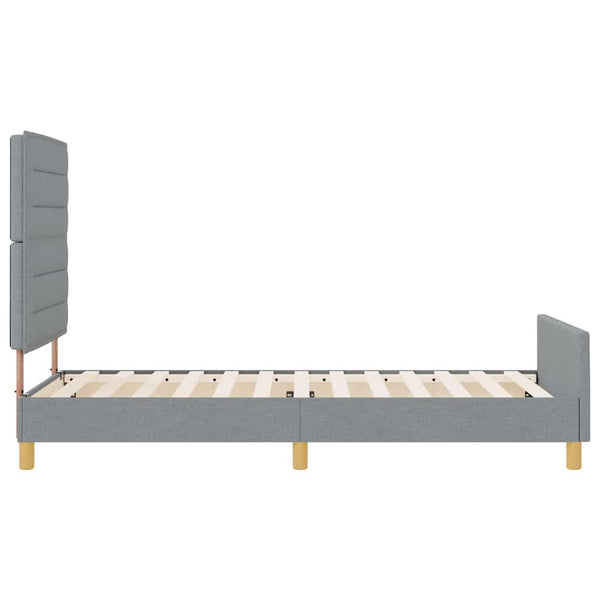 Bettgestell Hellgrau 90x190 cm Stoff