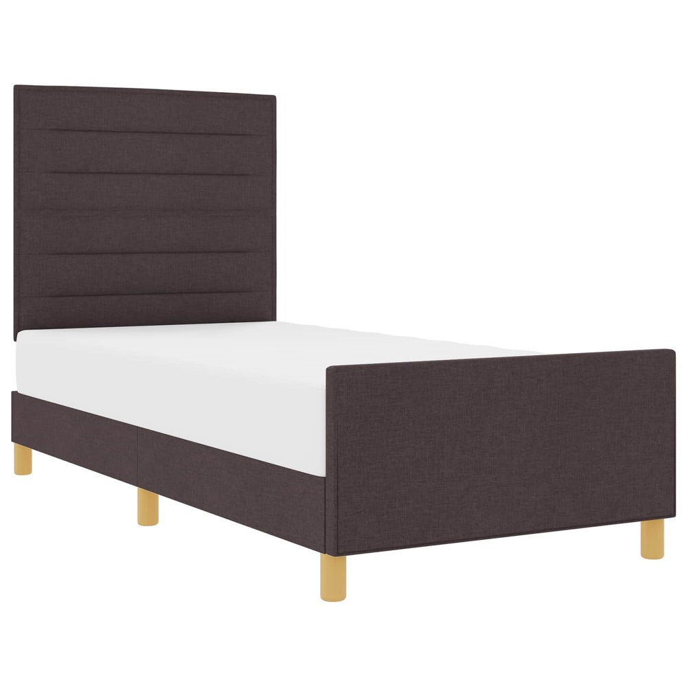 Dunkelbraunes Stoff-Bettgestell 90x190 cm
