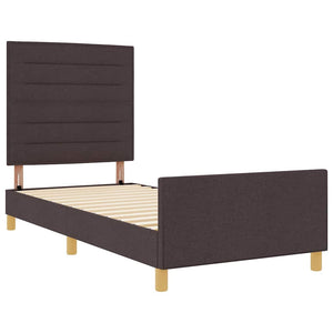 Dunkelbraunes Stoff-Bettgestell 90x190 cm
