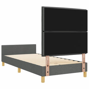 Bettgestell Dunkelgrau 90x200 cm mit Kopfteil