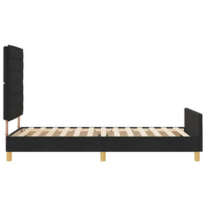 Schwarzes Bettgestell mit Kopfteil 90x200 cm