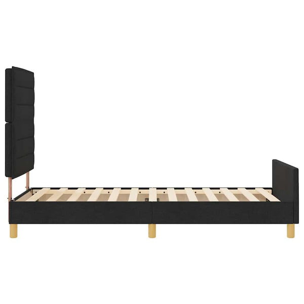 Schwarzes Bettgestell mit Kopfteil 90x200 cm