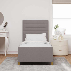 Bettgestell Taupe 90x200 cm mit Kopfteil
