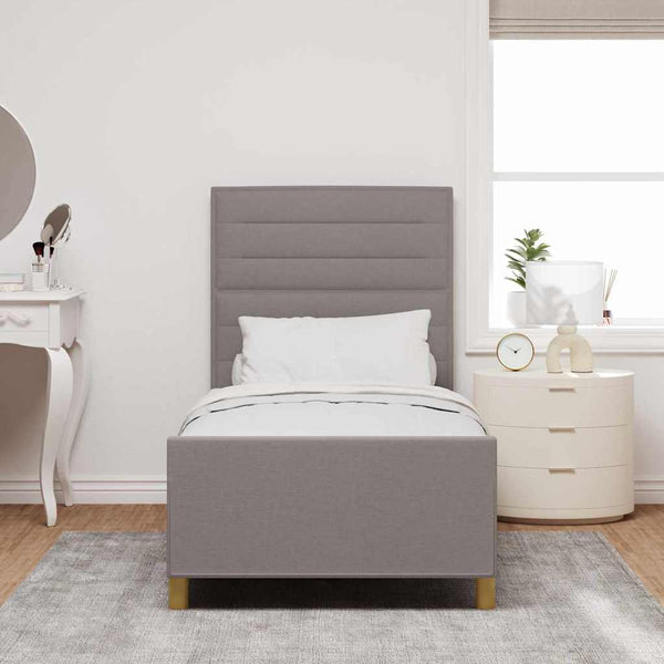 Bettgestell Taupe 90x200 cm mit Kopfteil