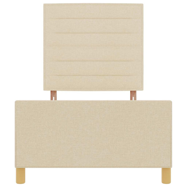 Creme Bettgestell 90x200 cm mit Kopfteil