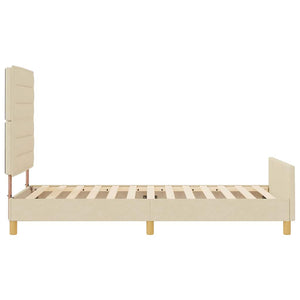 Creme Bettgestell 90x200 cm mit Kopfteil