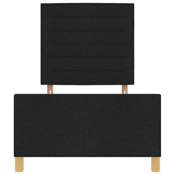 Schwarzes Stoff-Bettgestell 100x200 cm mit Kopfteil