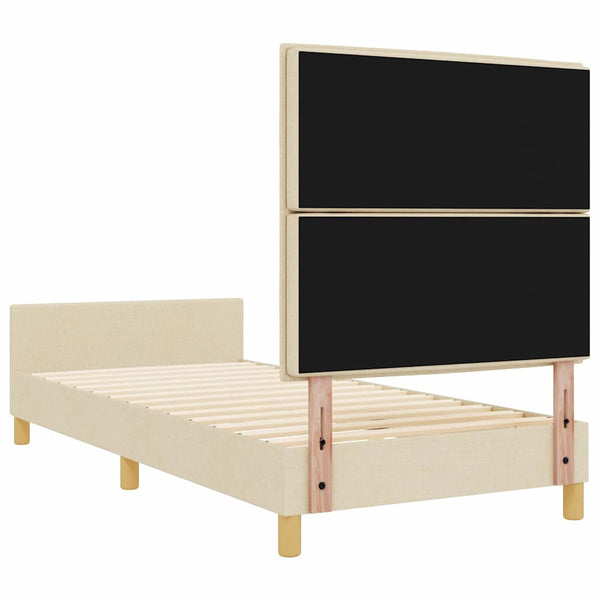 Bettgestell Creme 100x200 cm mit Kopfteil
