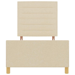 Bettgestell Creme 100x200 cm mit Kopfteil