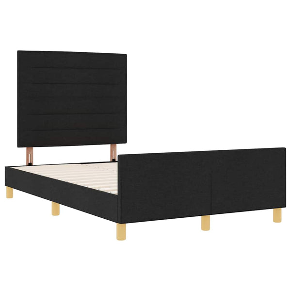 Bettgestell Schwarz 120x190 cm mit Kopfteil